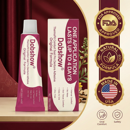 🔥LIMITED SPECIAL OFFER🔥Dobshow® ThermoFit Comfort Seal Pro Denture Adhesive🔥 FDA Certified (Clinically Proven 96-Hour Lock Hold for Secure, Comfortable & Zinc-Free Denture Fit 🦷)