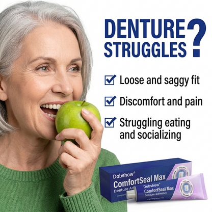 🔥Dobshow® ComfortSeal Max Denture Adhesive—🦷96-hour long-lasting, heat adaptive technology
