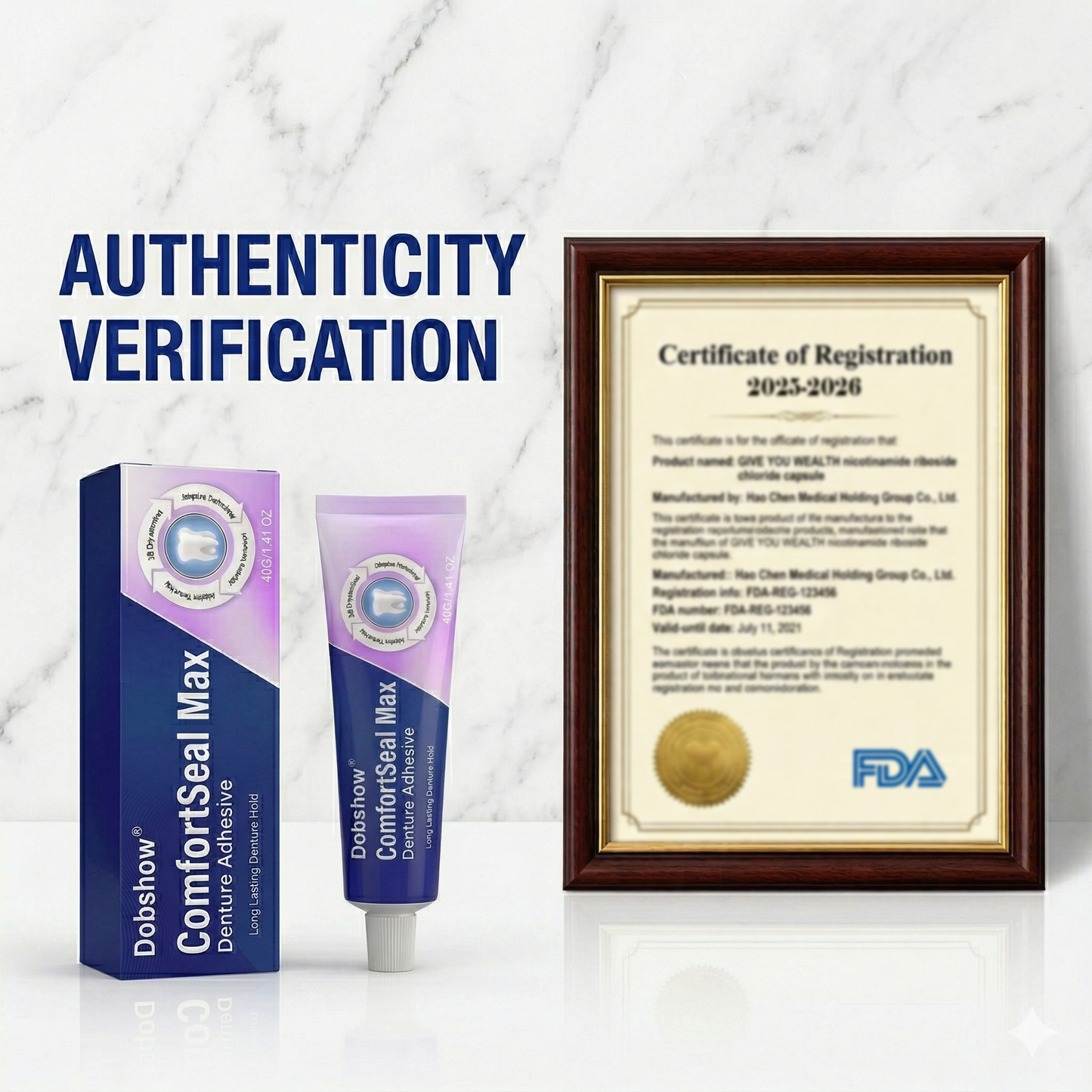 🔥Dobshow® ComfortSeal Max Denture Adhesive—🦷96-hour long-lasting, heat adaptive technology