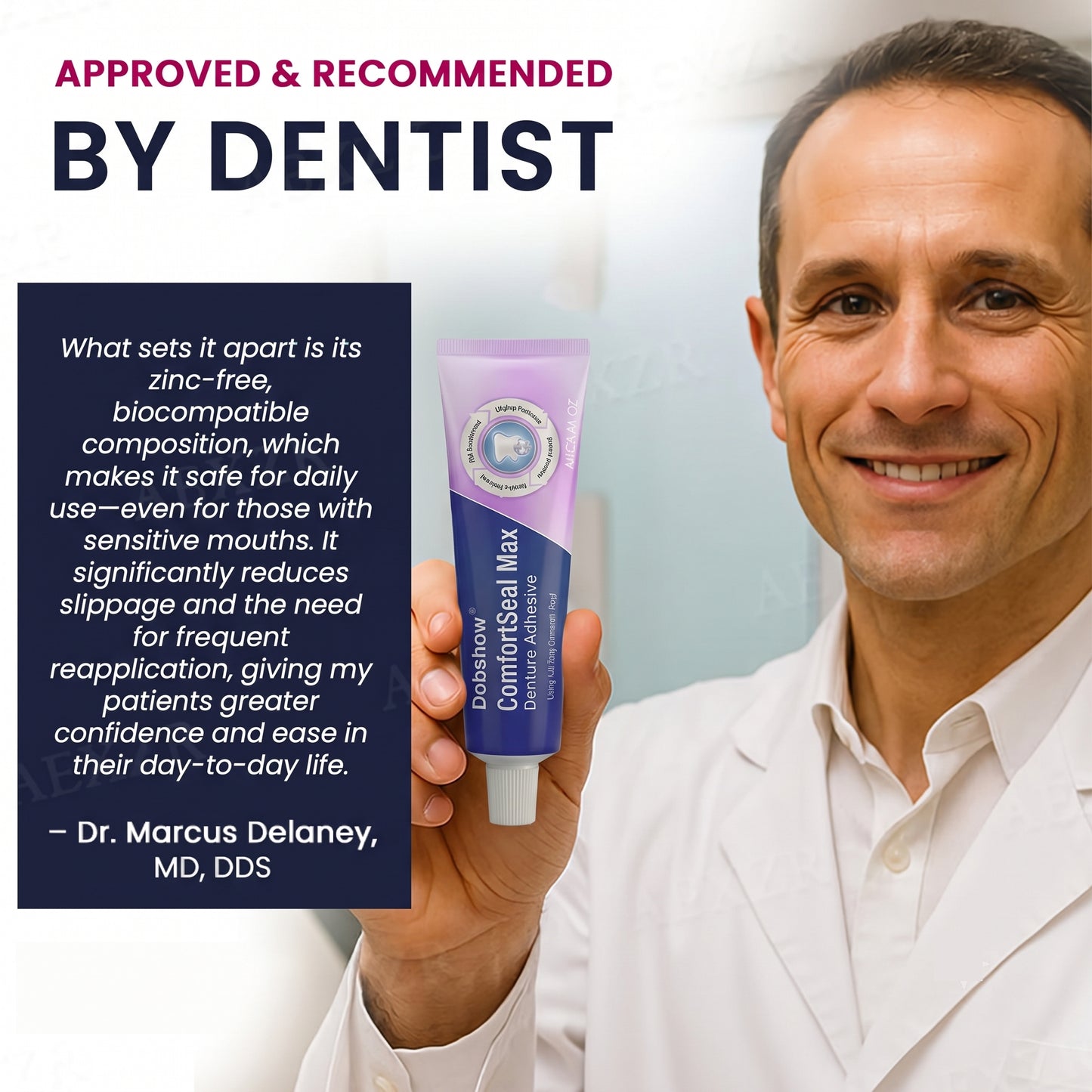 🔥Dobshow® ComfortSeal Max Denture Adhesive—🦷96-hour long-lasting, heat adaptive technology
