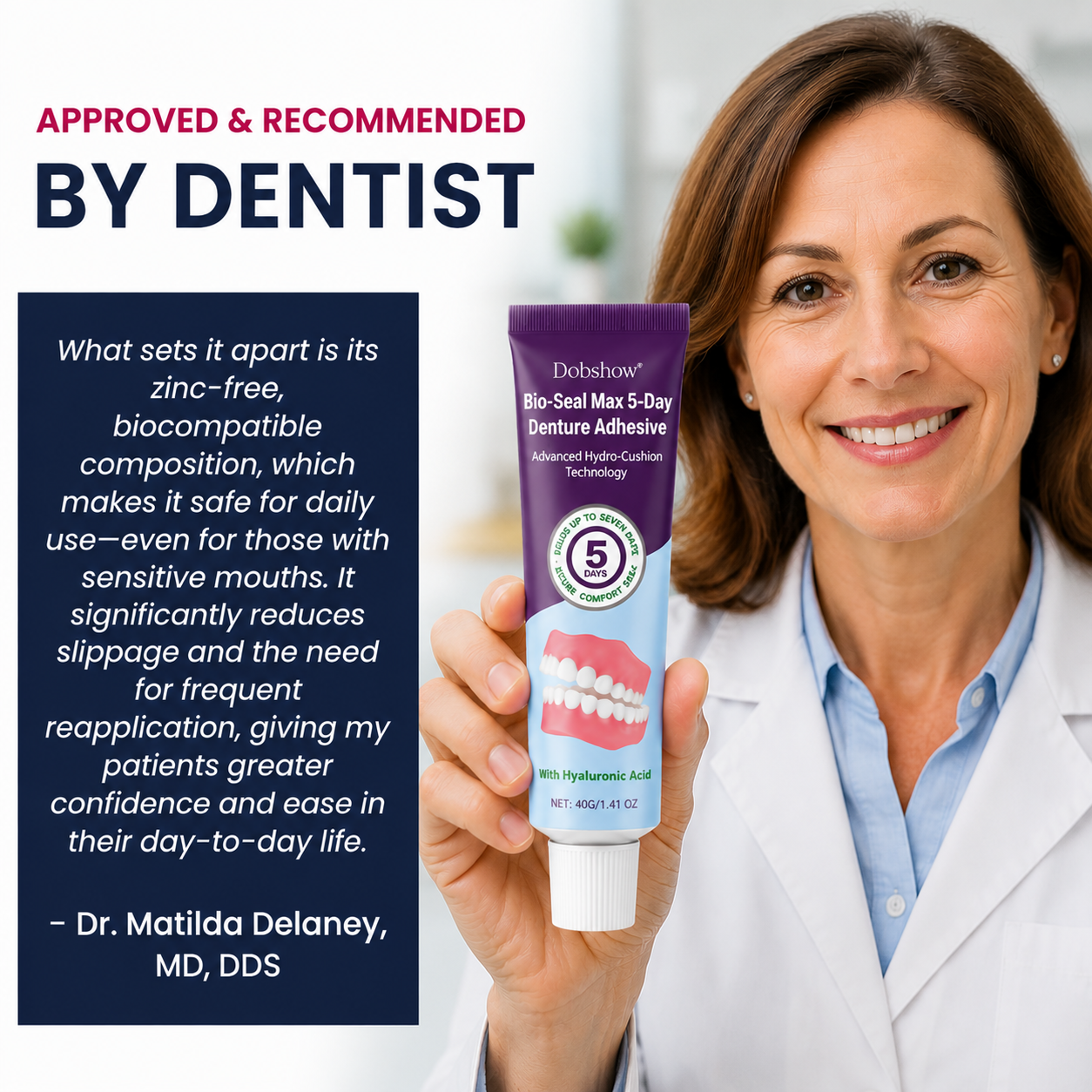 🔥100K+ SOLD🔥Dobshow® Bio-Seal Max 5-Day Denture Adhesive