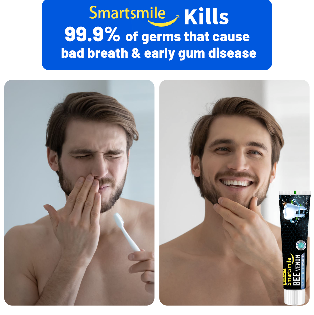 🦷 Dobshow® SmartSmile Bee Venom Whitening & Repairing Toothpaste
